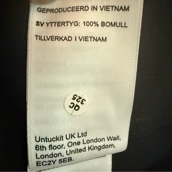 UNTUCKit Men's Wrinkle-Free Cotton Veneto Shirt Lightweight Black Relaxed XXL - Picture 11 of 13